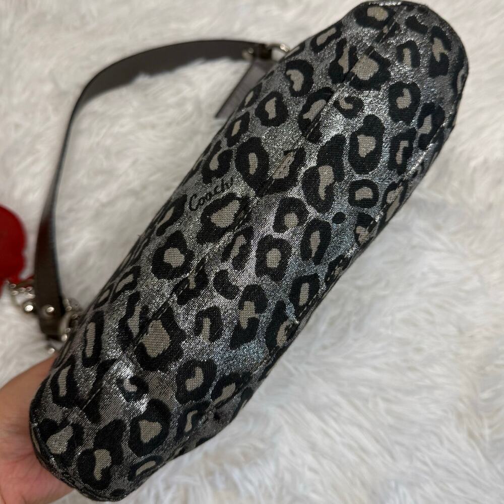 y2k COACH Leopard Silver Metallic Mini Purse shoulder bag - Picture 5 of 10